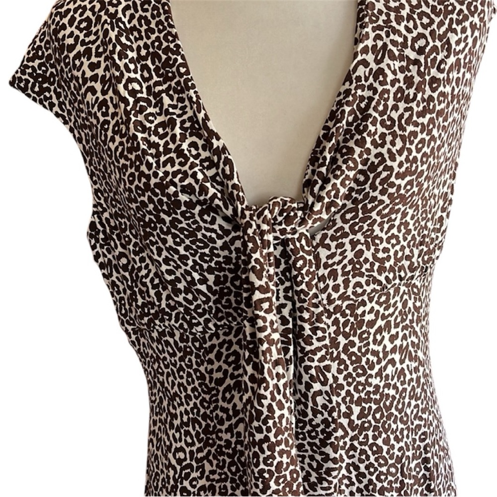 Talbots Vintage Y2K Leopard Print Fit and Flare Dress Size 10 - Picture 7 of 14